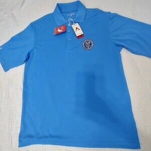 Antigua Men's New York City FC Solid Pique Polo Light Blue Color Size S New